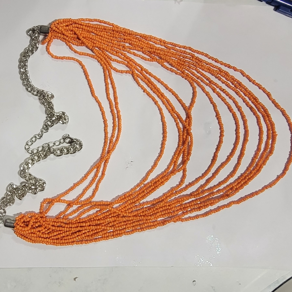 Orange beaded necklace